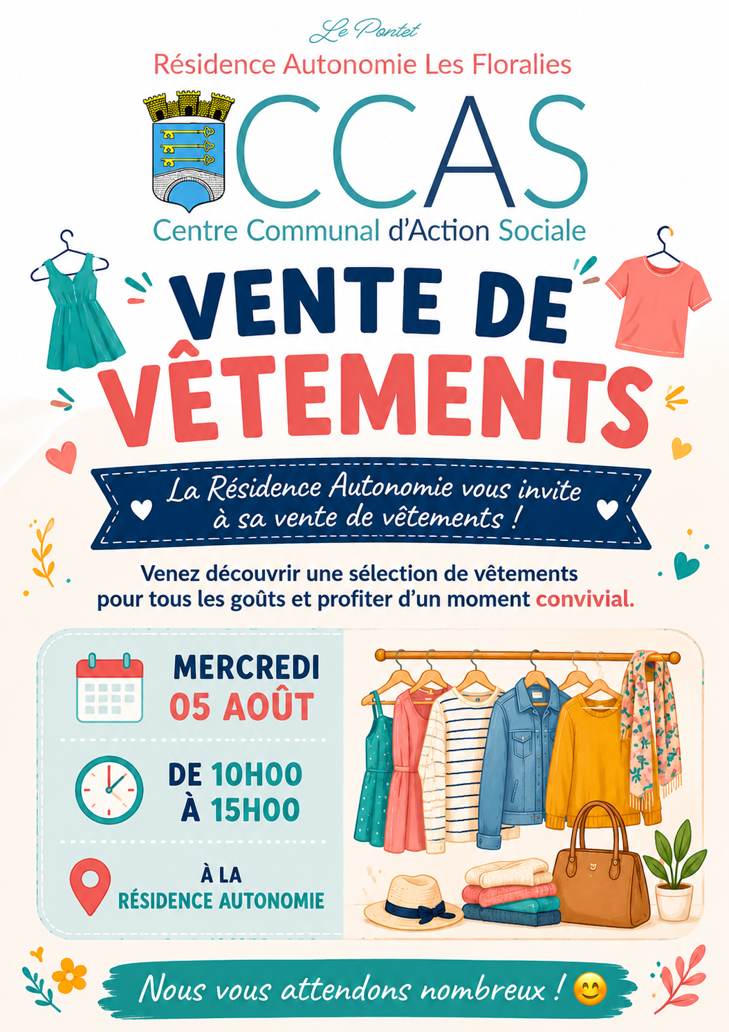 vente-de-vecirc;tements-agrave;-la-reacute;sidence-autonomie-les-floralies